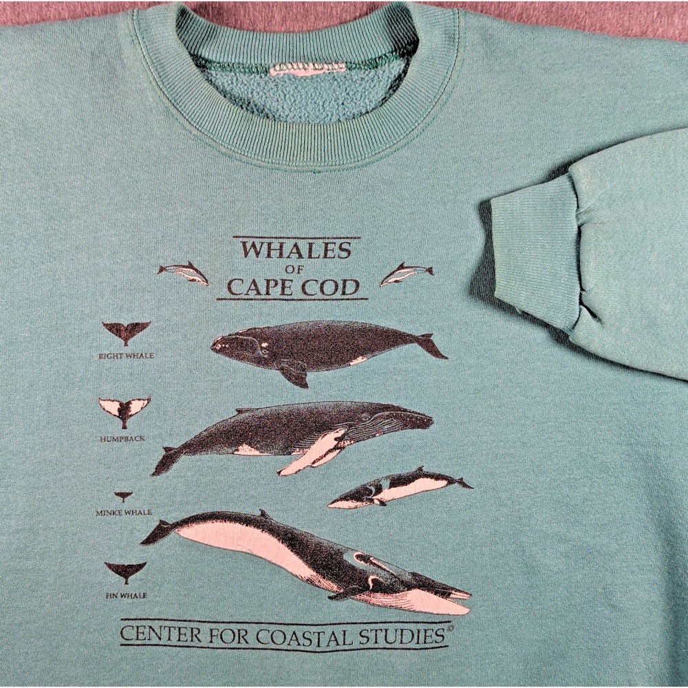 Vtg Hanes Whales Of Cape Cod Crewneck Heavyweight Sz XL Made In USA 90s Grunge
